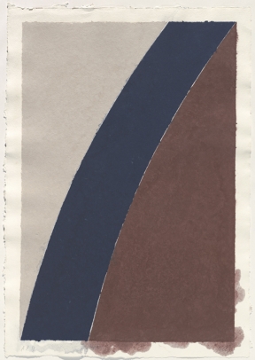 Ellsworth Kelly - Colored Paper Image XII (Blue Curve with Brown and Gray),