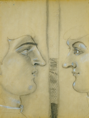 John D. Graham - Untitled sketch (Adolfo and Anna Saporetti)